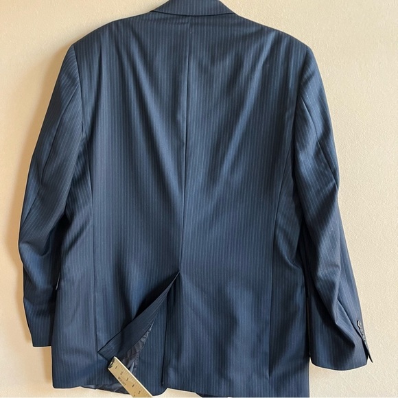 Loro Piana Daniel Cremieux Navy Stripe Suit Jacket Blazer Size 42L - Picture 5 of 14